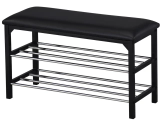 Lavice s přihrádkami na boty Clea, černá