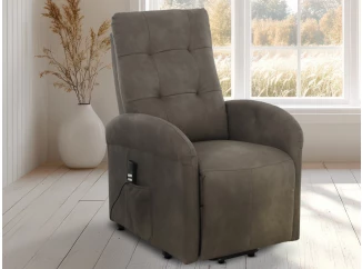 Křeslo s elektrickým polohováním Lazio, hnědá látka