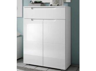 Komoda/botník Spice, lesklá bílá