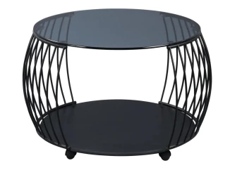 Kulatý konferenční stolek Shanghai, 60 cm, černý/šedý