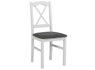 Jídelní židle Nila, bílá/tmavě šedá látka