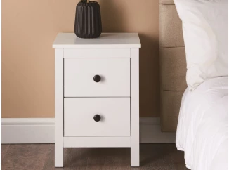 Noční stolek se 2 šuplíky Halmstad, bílý