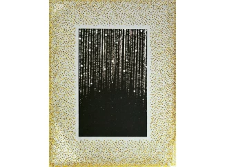 Fotorámeček skleněný 10x15 cm, zlaté třpytivé tečky