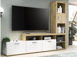 Obývací stěna Jacky, dub artisan/bílá