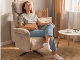 Křeslo s elektrickým polohováním Locarno, béžová látka