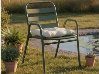 Kovová zahradní židle Bruto, zelená