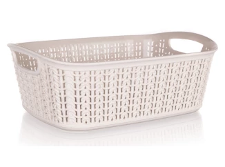 Úložný košík 3 l, krémový, ratanový vzhled