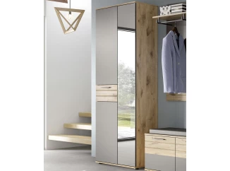 Předsíňová šatní skříň Mason, dub/šedá