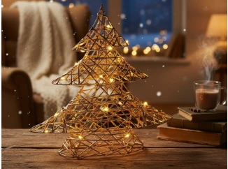 Vánoční dekorace LED stromek 30 cm, zlatá