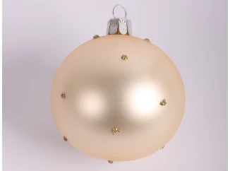 Vánoční ozdoba koule 7 cm, béžové sklo