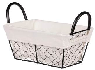 Úložný košík Belle 26x12 cm, kov/látka