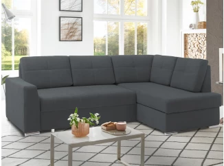 Rohová sedací souprava Stilo, tmavě šedá látka, pravý roh