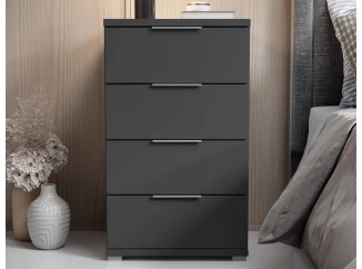 Noční stolek/skříňka se 4 zásuvkami Smilla, výška 79 cm, grafitový