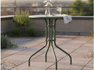 Kulatý zahradní stůl Plano, průměr 60 cm, zelený