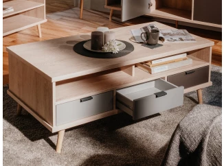 Konferenční stolek se šuplíky Epik, dub/šedý