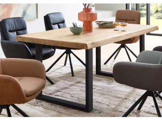 Jídelní stůl z dubového dřeva Chris U, 180x100 cm