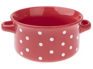 Miska chalupářská s puntíky, 770 ml, červená