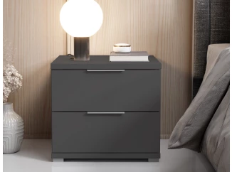 Noční stolek se 2 zásuvkami Smilla, výška 43 cm, grafitový