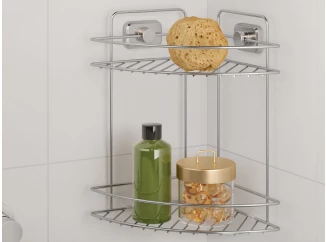 Závěsný rohový regál Reflex Luxy 2, chrometherm