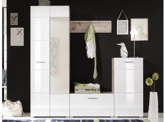 Předsíňová stěna Sixx, pískový dub/bílá lesk