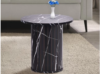 Kulatý odkládací stolek Treviso, 40 cm, černý mramor