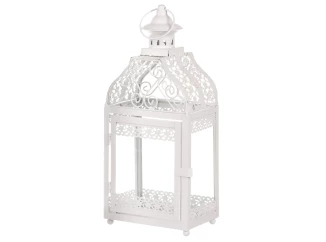 Kovová lucerna Mirja 37 cm, bílá antik