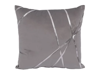 Dekorační polštář Vanessa 45x45 cm, stříbrný s pruhy