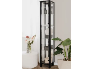 Vitrína se zrcadlem Elba, 33 cm, černá