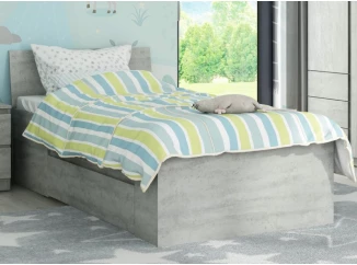 Postel se zásuvkami Carlos 90x200, šedý beton