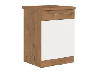 Dolní kuchyňská skříňka Vigo 60D1F,dub lancelot/bílý lesk, šířka 60 cm