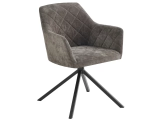 Otočná jídelní židle Patti, šedo-hnědá látka