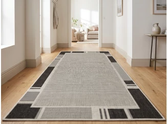 Koberec Flex 67x200 cm, šedá geometrie