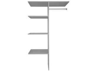 Vnitřní policový systém do šatní skříně šedý, šířka 110 cm/výška 160 cm