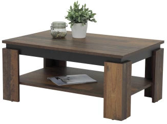 Konferenční stolek Tim, vintage optika dřeva/černý