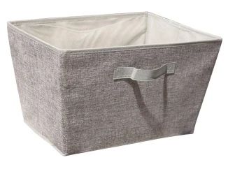 Úložný box 30x30x30 cm, světle šedý textil