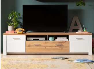 TV skříňka Matera, 209 cm, starý dub/bílá