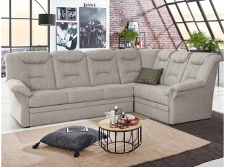 Rohová sedací souprava Nelson, světle šedá látka, pravý roh, s rozkladem