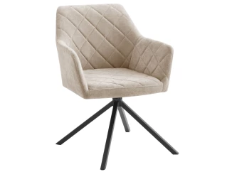 Otočná jídelní židle Patti, béžová látka