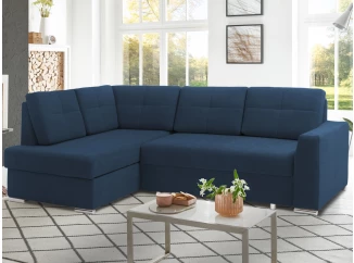 Rohová sedací souprava Stilo, tmavě modrá látka, levý roh