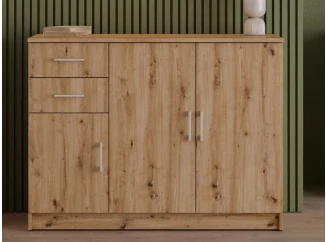 Komoda 3-dveřová Universal, 118 cm, dub artisan