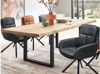 Jídelní stůl z dubového dřeva Chris U, 240x100 cm