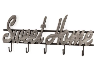 Kovový nástěnný věšák Sweet Home, vintage efekt