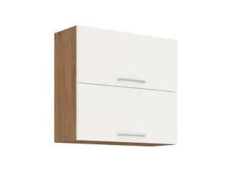 Horní kuchyňská skříňka Vigo, dub lancelot/bílý lesk, šířka 80 cm