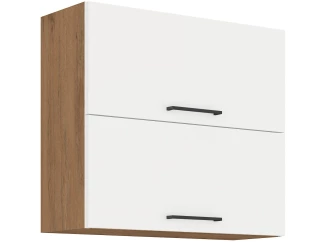Horní kuchyňská skříňka Vigo, dub lancelot/bílý lesk, šířka 80 cm