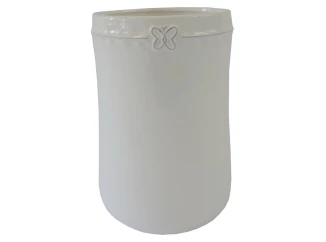 Váza s motýlkem 23 cm, bílá