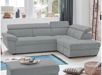 Rohová sedací souprava Speedway, světle šedá látka, pravý roh