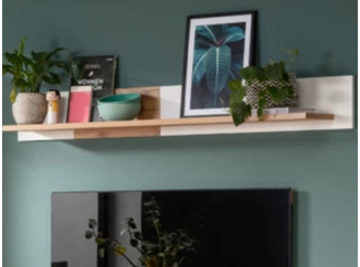 Nástěnná police Matera, starý dub/bílá