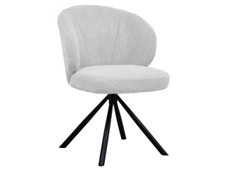 Otočná jídelní židle Beatris, světle béžová strukturovaná látka