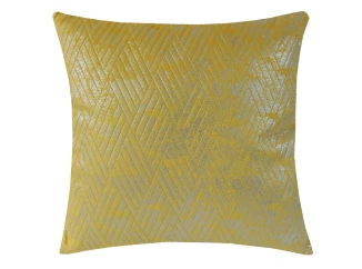 Dekorační polštář 45x45 cm, žlutý/stříbrný