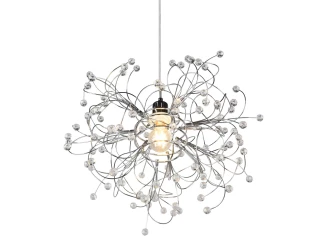 Lustr Gloria 52 cm, lesklý chrom, imitace křišťálů